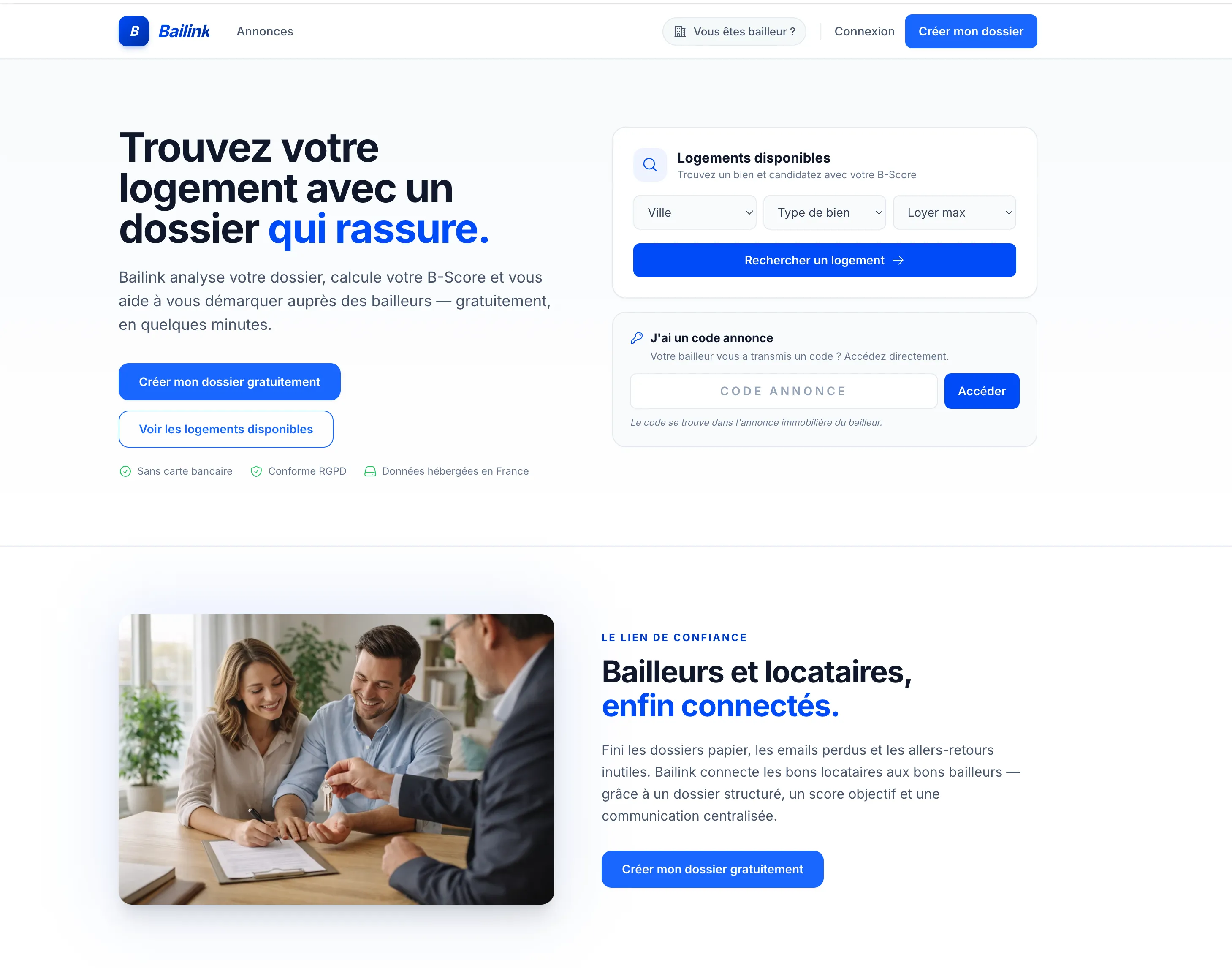 Bailink - SaaS de screening locatif pour bailleurs