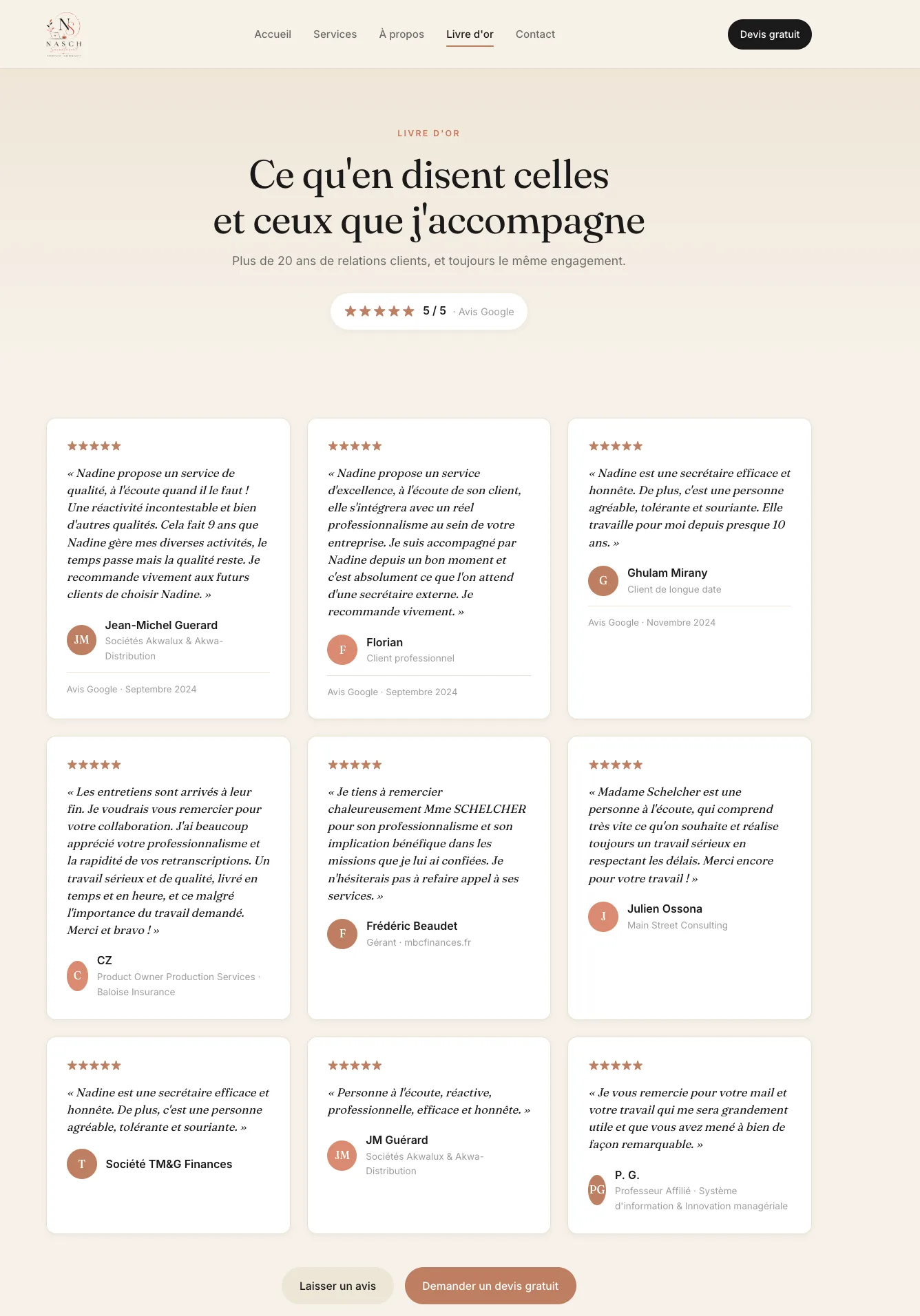 Nasch Secrétariat - Refonte d'un site fidèle depuis 2012 - illustration 3